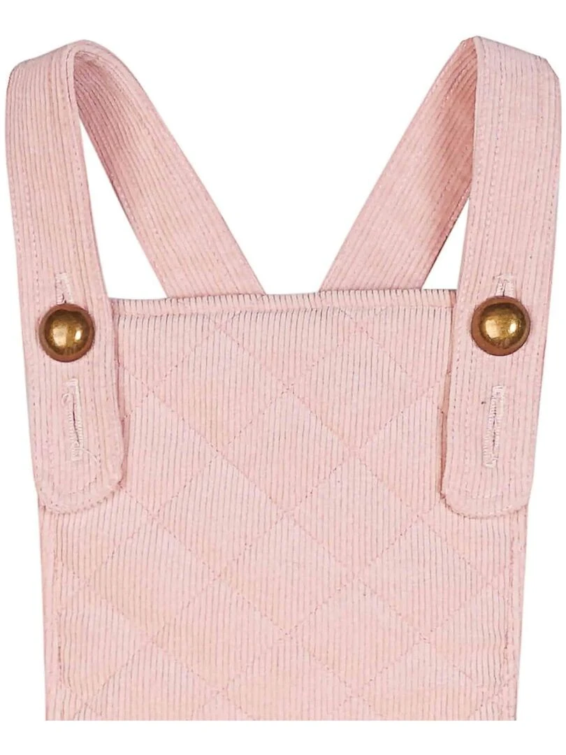 Robe Salopette Fille Velours Rose Pastel ECOLIÈRE 'LA FAUTE A VOLTAIRE' Rose clair