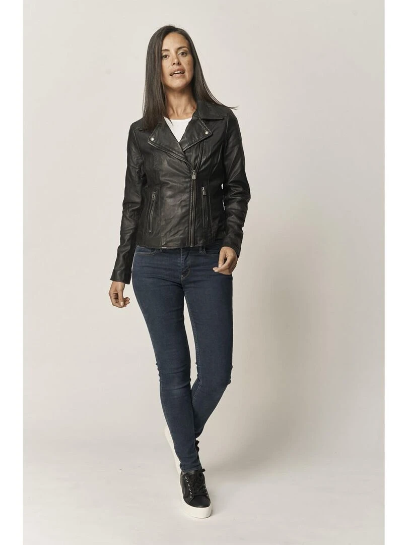 Lee Cooper Veste manches longues cuir regular fit BERRA Noir