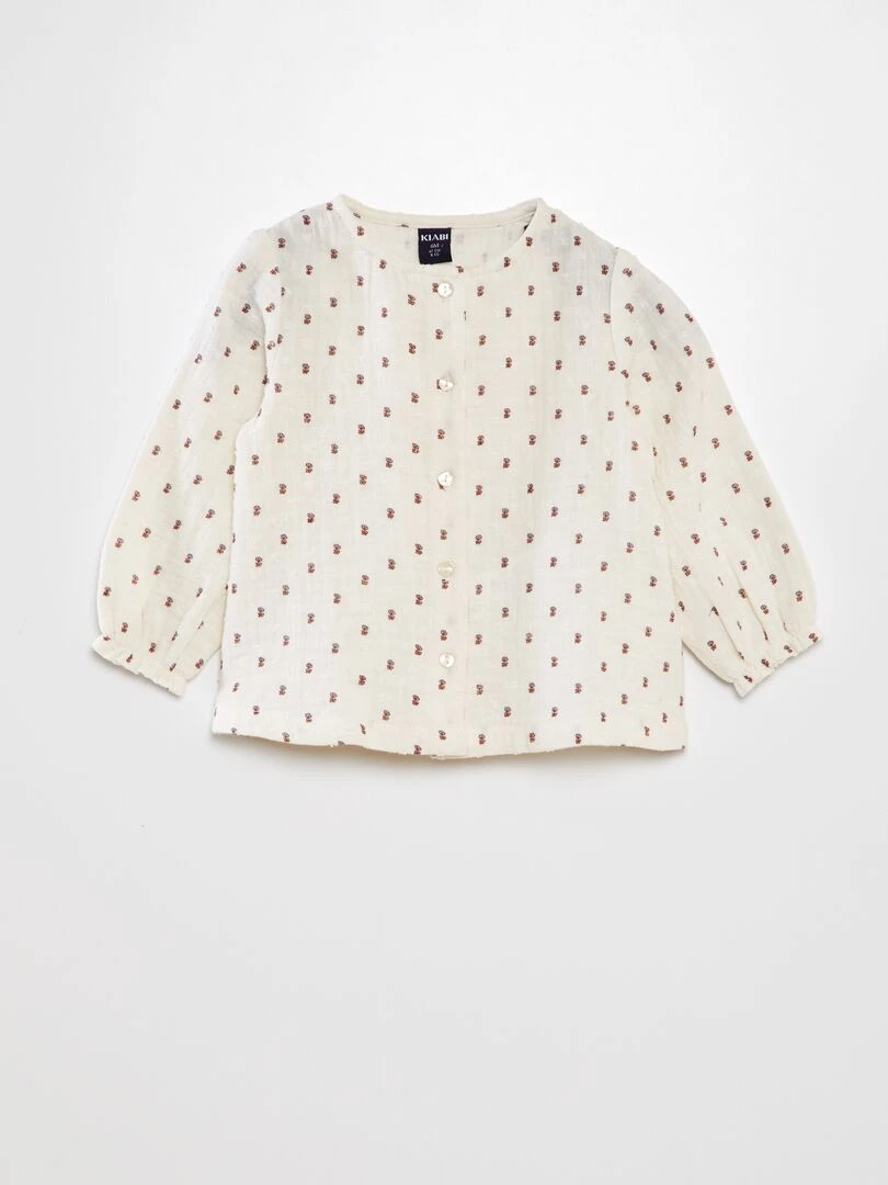 Blouse en double gaze de coton BLANC