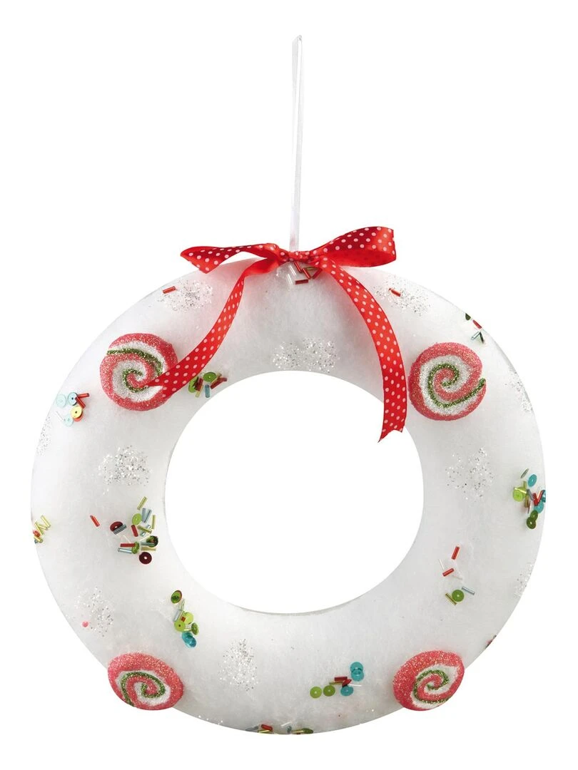 1 Couronne de noel Blanc