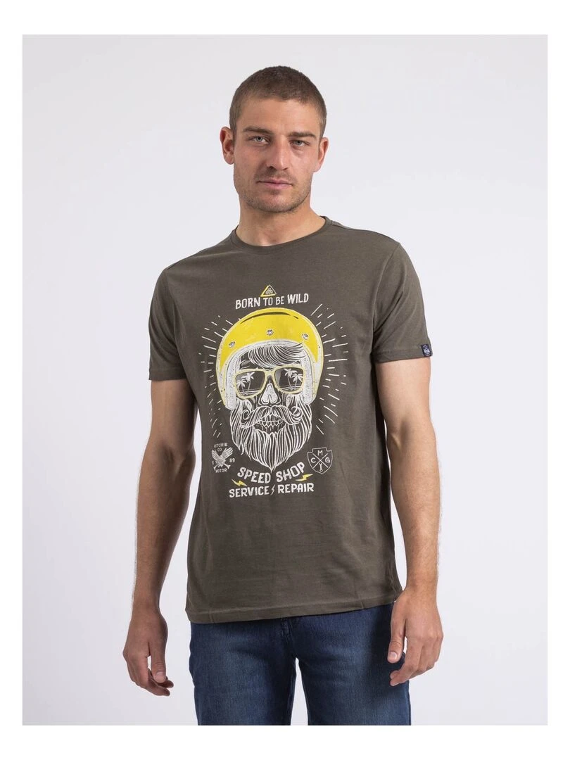 T shirt col rond NOSHOP Kaki