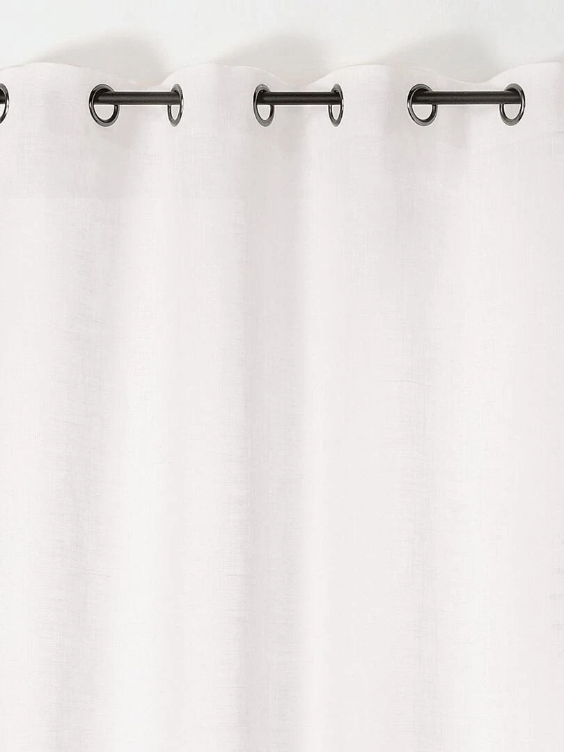 Rideau tamisant et naturel en 100% lin   Blanc