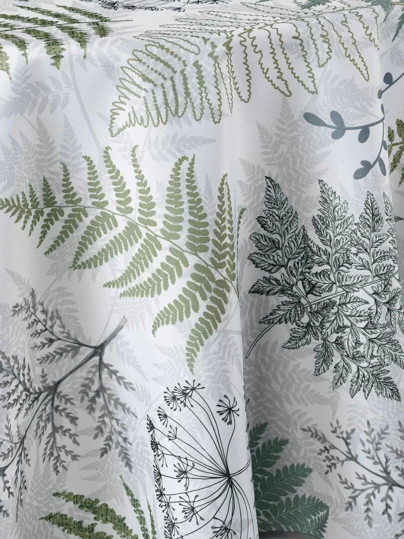 Nappe ronde 180 cm Feuille de melisandre Vert