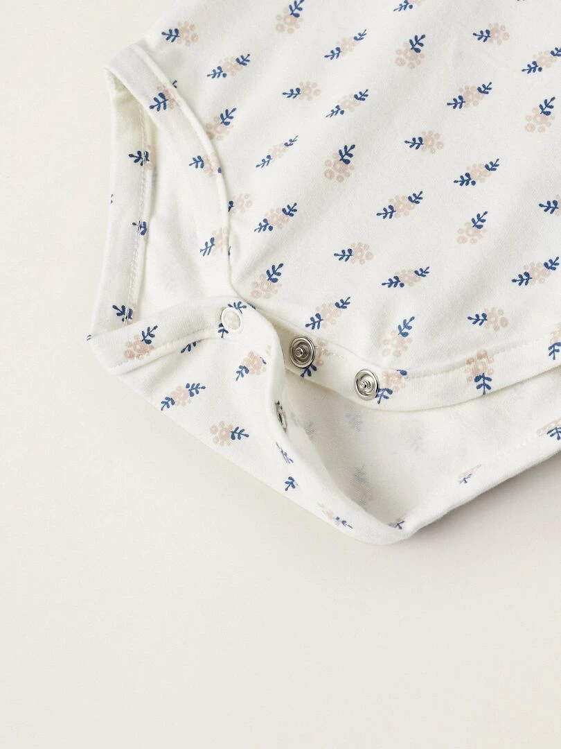 Body à manches longues en coton pour nouveau né manches longues ATLANTIC COMPANY   Blanc