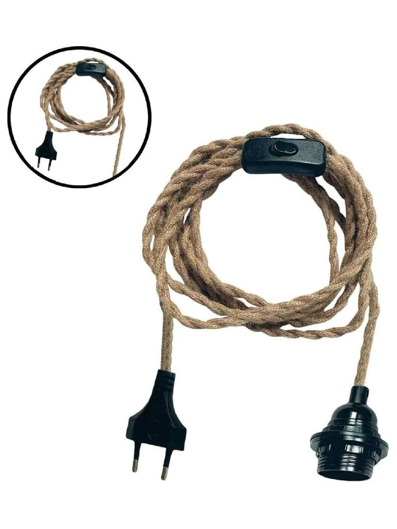 Baladeuse corde et interrupteur Noir