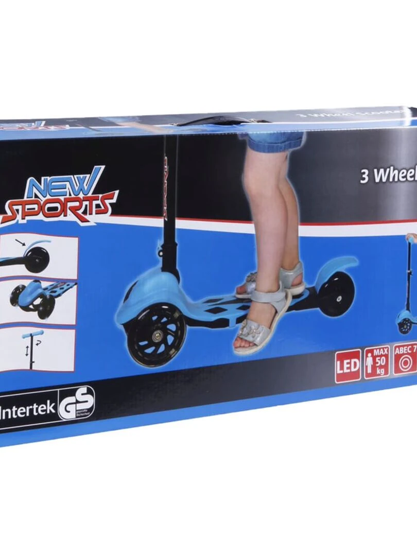 New Sports Scooter à 3 roue  bleue  pliable   N/A