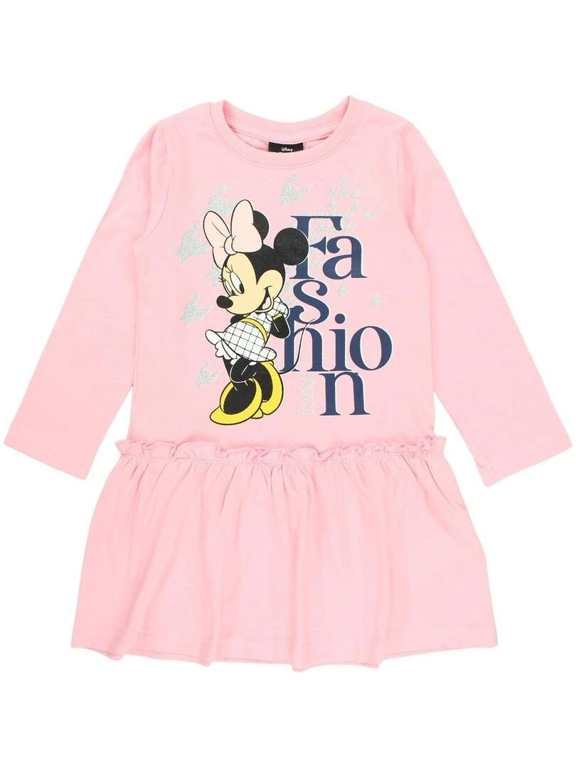 Disney Robe fille imprimé Minnie en coton Rose