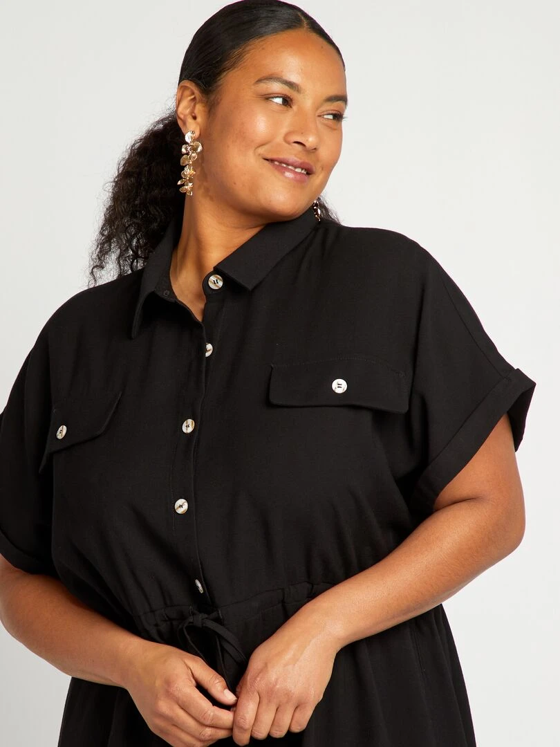 Robe saharienne courte noir