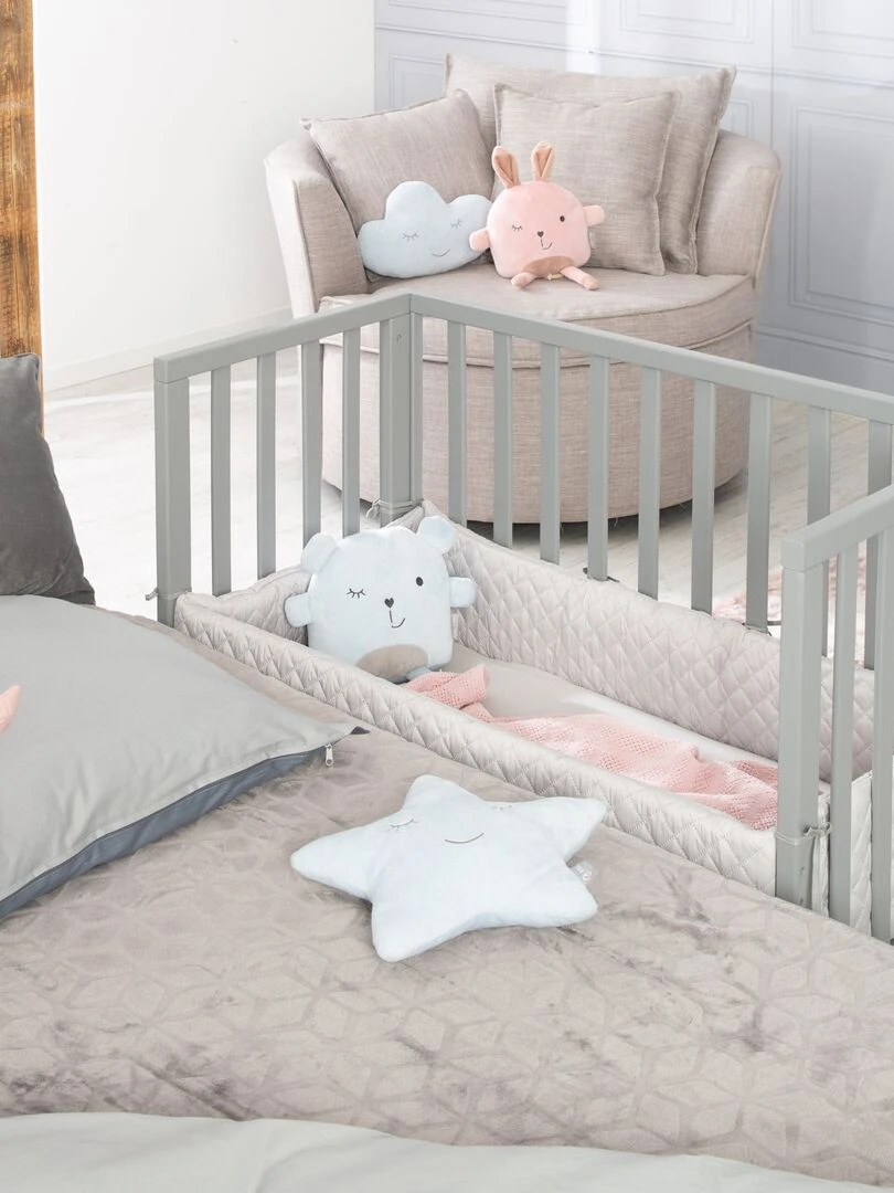ROBA Lit Cododo "roba Style" 2en1 + Matelas + Tour + Barrière   Gris   Gris