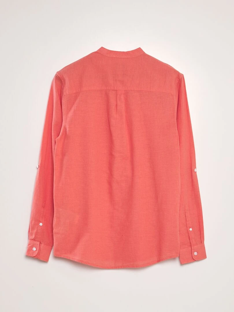 Chemise à col mao Corail