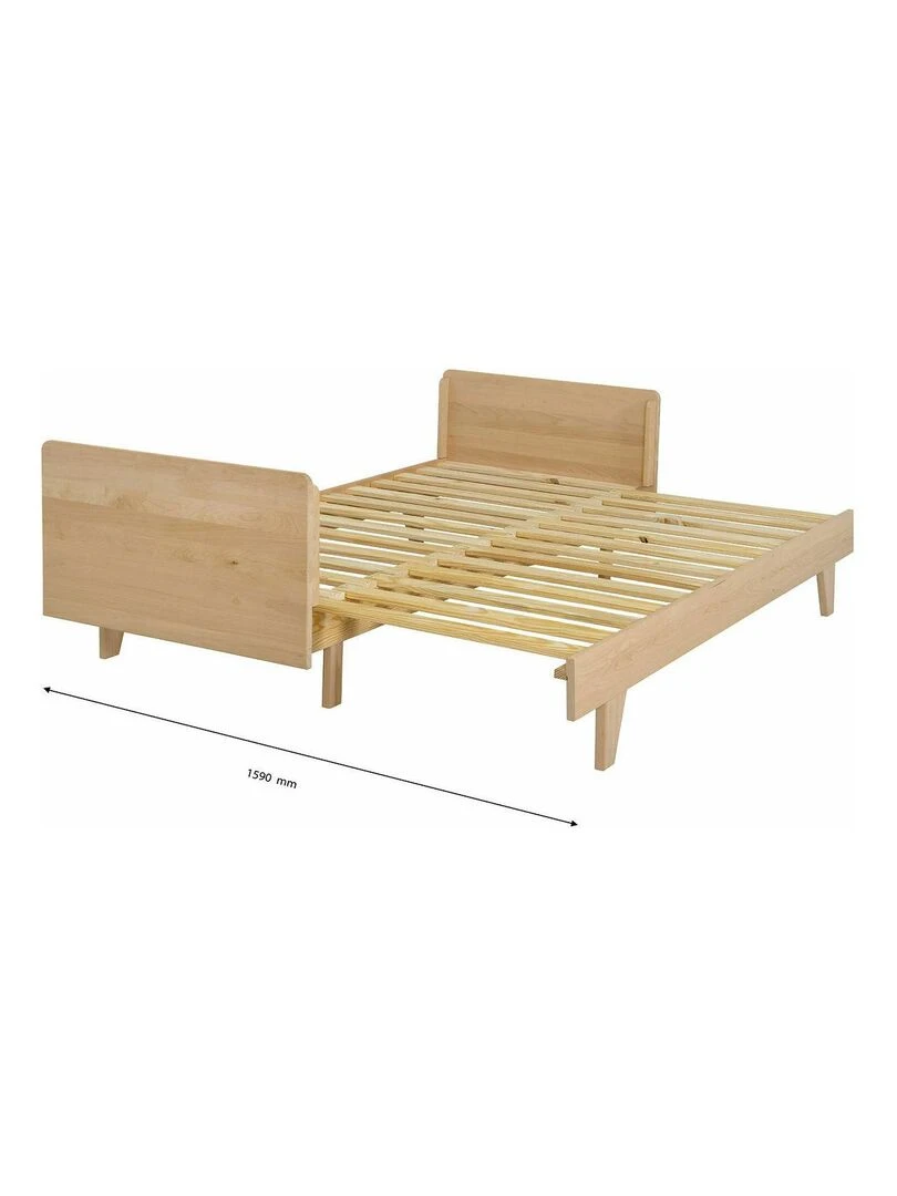 Pack lit extensible avec matelas Nando   AKITEN RETAIL   Marron