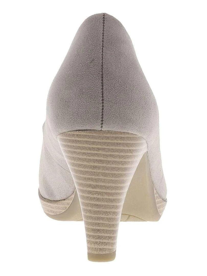 MARCO TOZZI   Escarpins talon entonnoir   Gris Marron Blanc