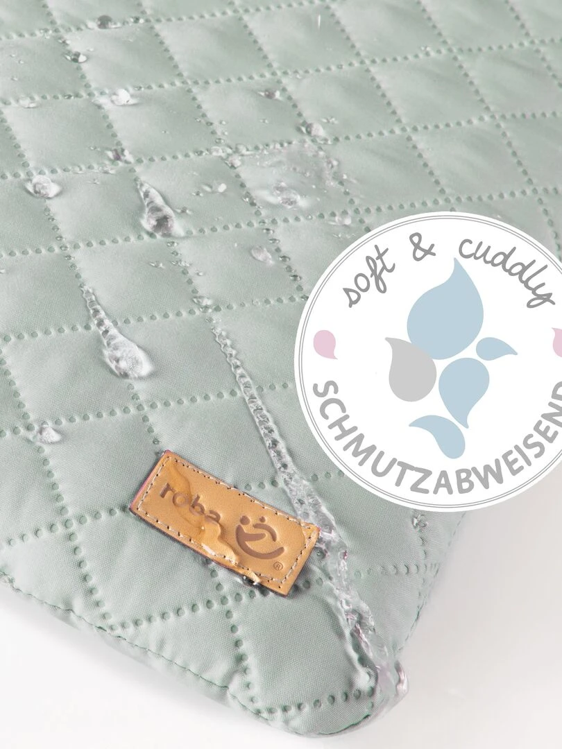 ROBA Parc Bébé Hexagonal ROBA Style + Tapis de Parc en Vert Givré   Bois Blanc   Blanc