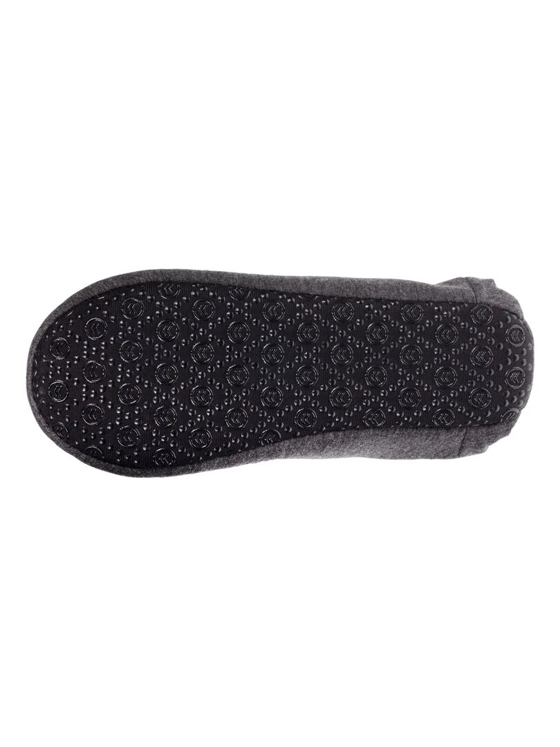 Chaussons babouches Femme 3D Gris chiné foncé   Gris chiné