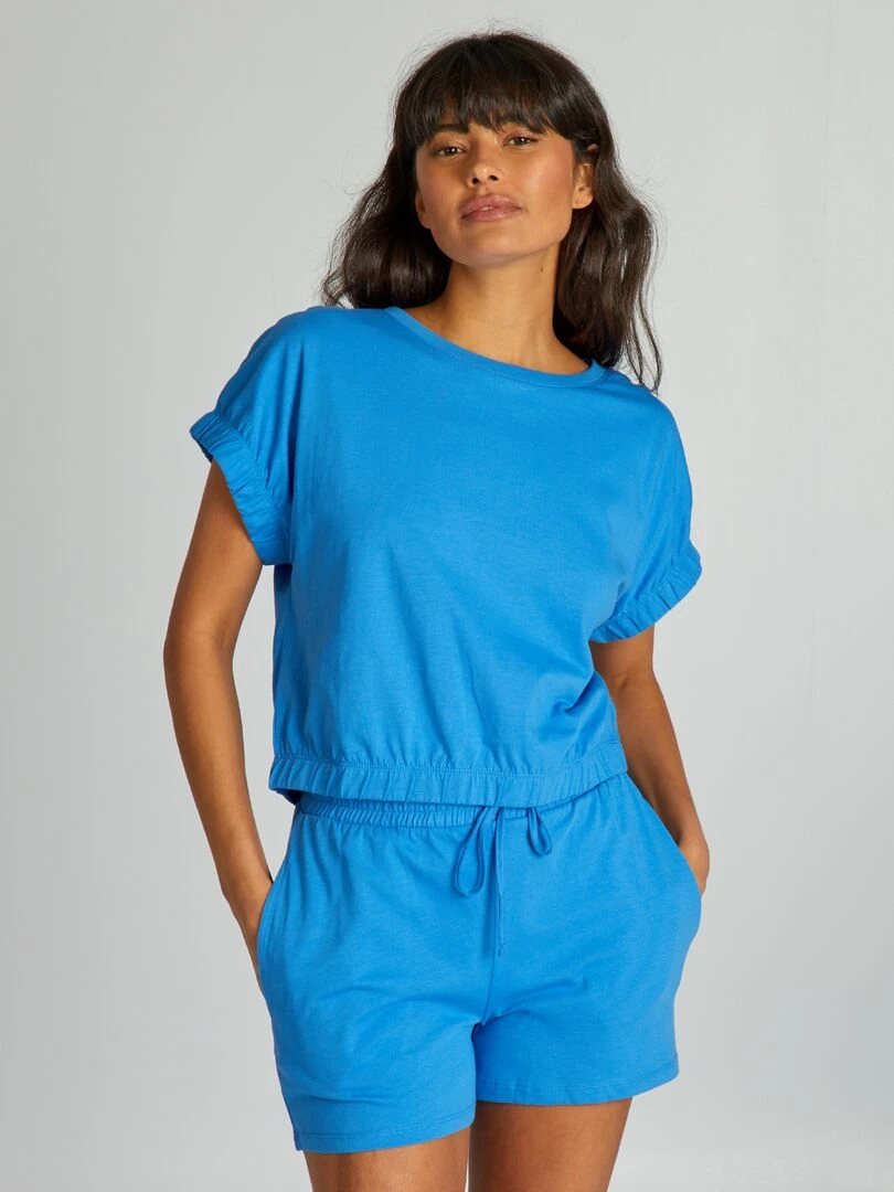 Ensemble pyjama short   2 pièces   Bleu