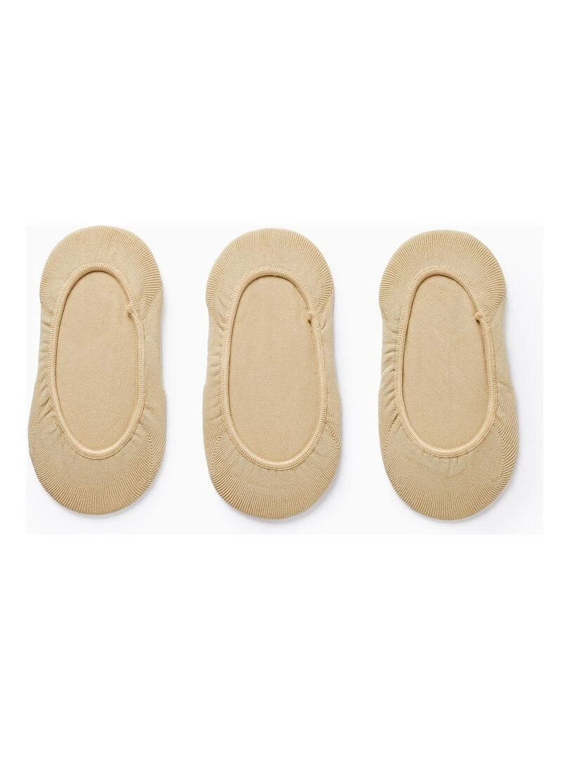 3 Paires de Chaussettes Invisibles pour Fille Beige
