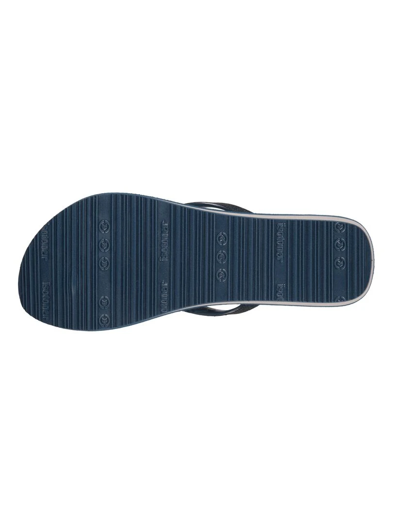 Tongs Femme imprimé ananas talon Pétrole   Bleu