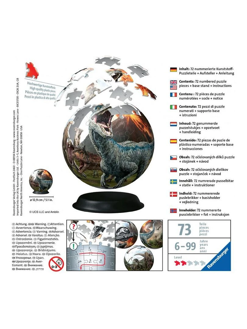 Puzzle 3d Rond 72 P Jurassic World N/A