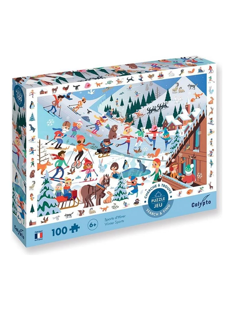Puzzle 100 pièces : Cherche et Trouve : Sports d'Hiver N/A