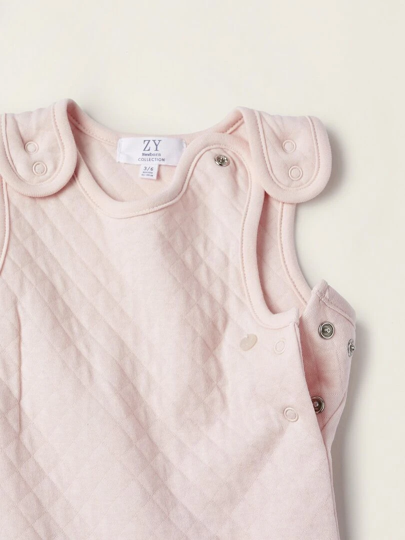 Combinaison + Bodies pour Nouveau Né 'Cœurs'  EARLY BLOOM   Rose clair