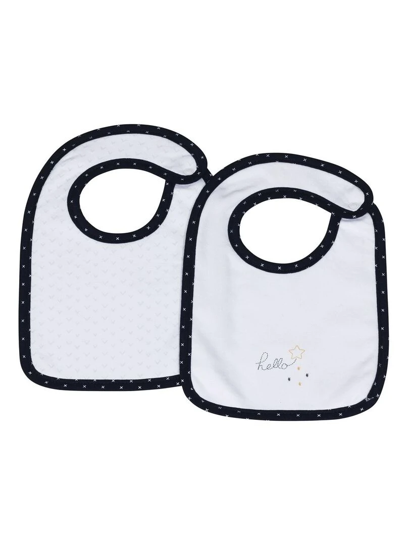 Bavoirs lot de 2 en coton blanc SAUTHON Blanc