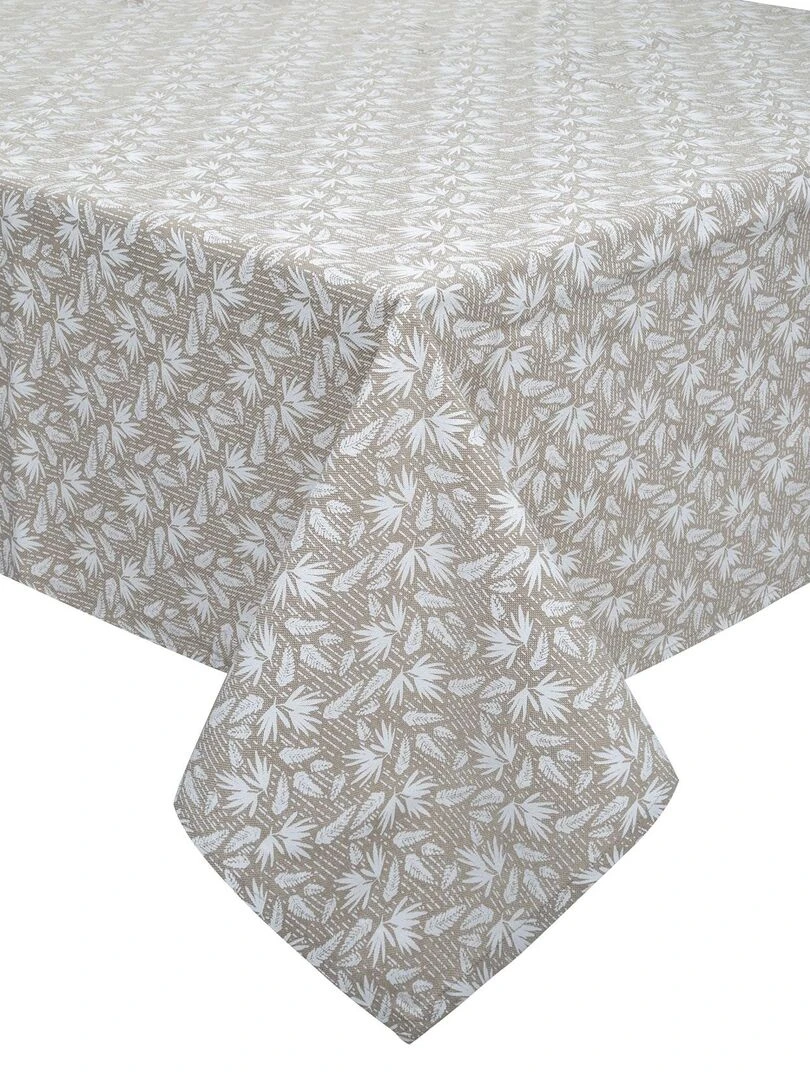 Nappe rectangulaire imprimée Palm Beige clair