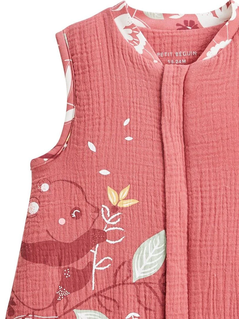 Turbulette TOG 2 en gaze de coton avec pieds retroussables Alba   Rose