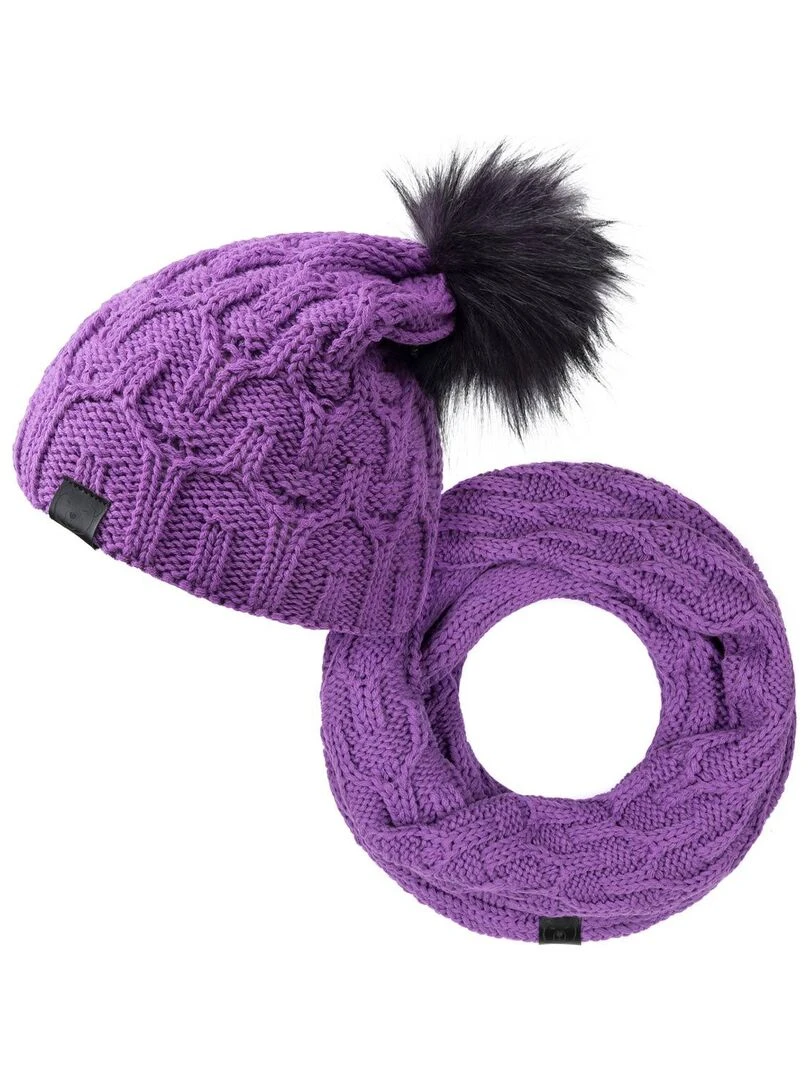 Ensemble Snood Bonnet Maribel Made in UE Violet