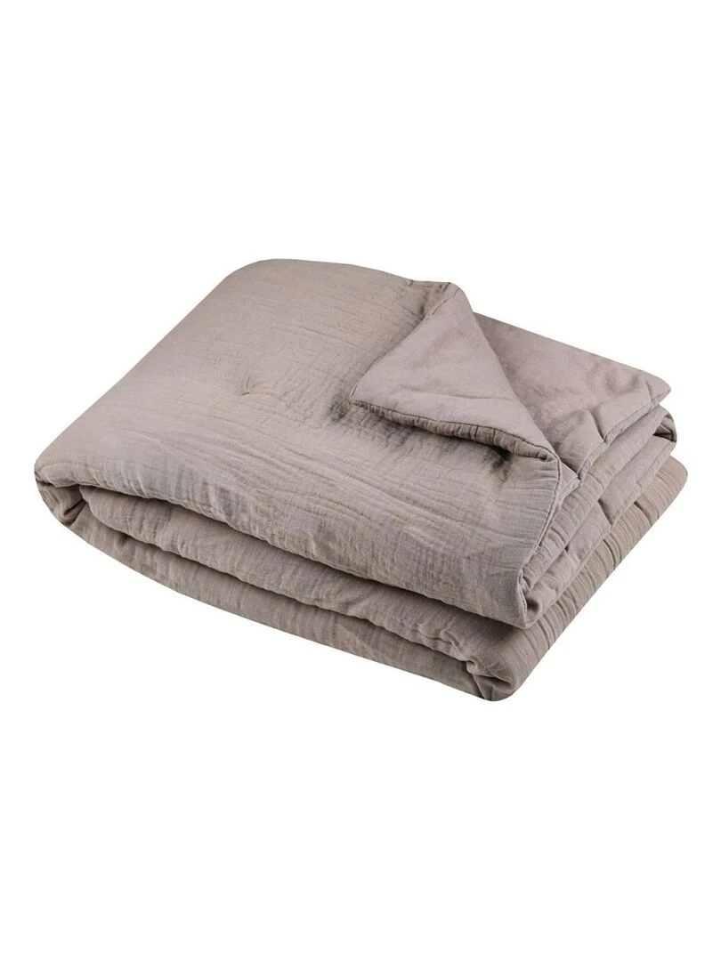 Édredon en gaze de coton 125x150 cm Coline naturel Beige