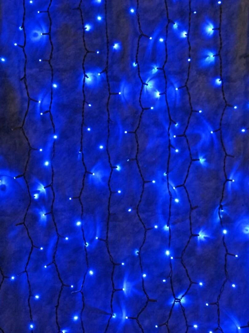 Rideau guirlande lumineuse extérieur 200 leds animées bleues Noir Noir