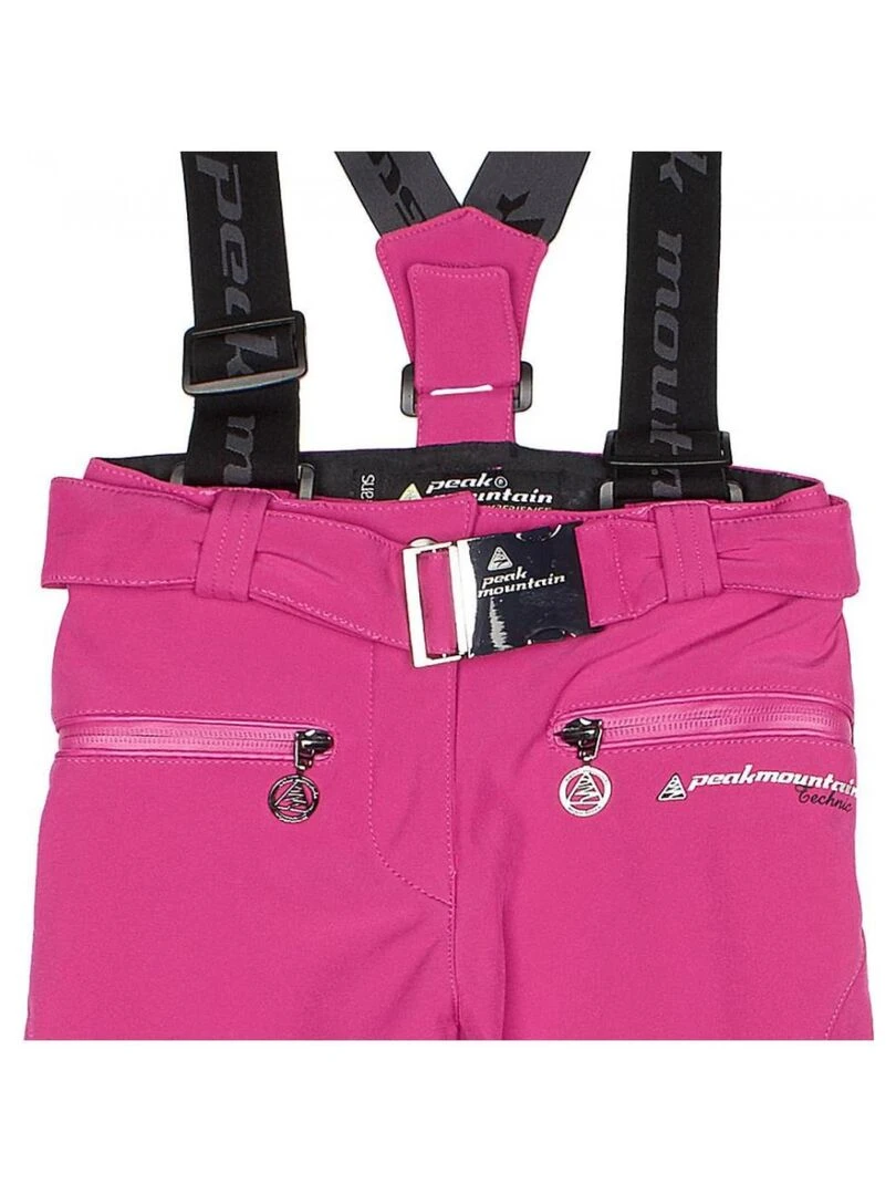 Pantalon de ski softshell fille GAFUZZA   PEAK MOUNTAIN   Rose fushia