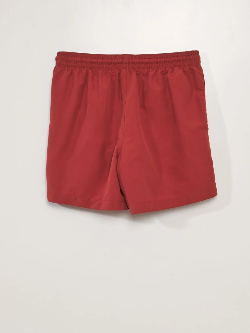 Short de bain uni   Rouge