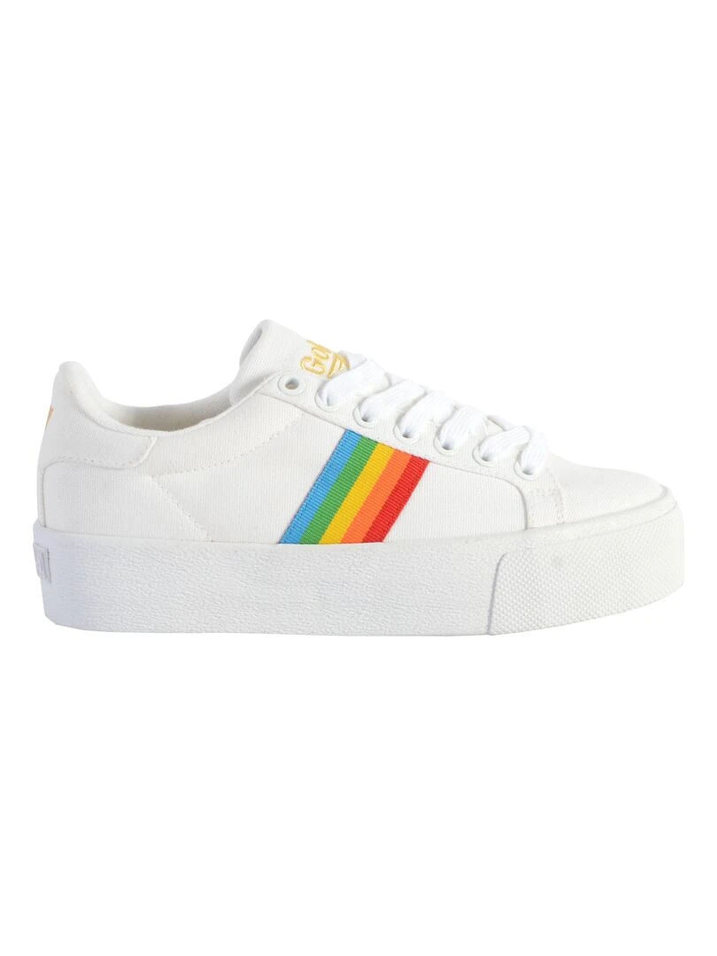 Basket Gola Orchid Platform Rainbow Blanc