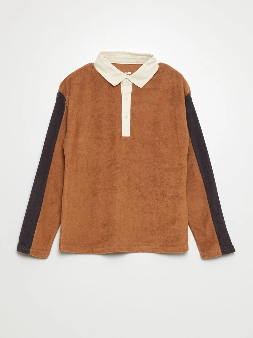 Polo style rugby Marron