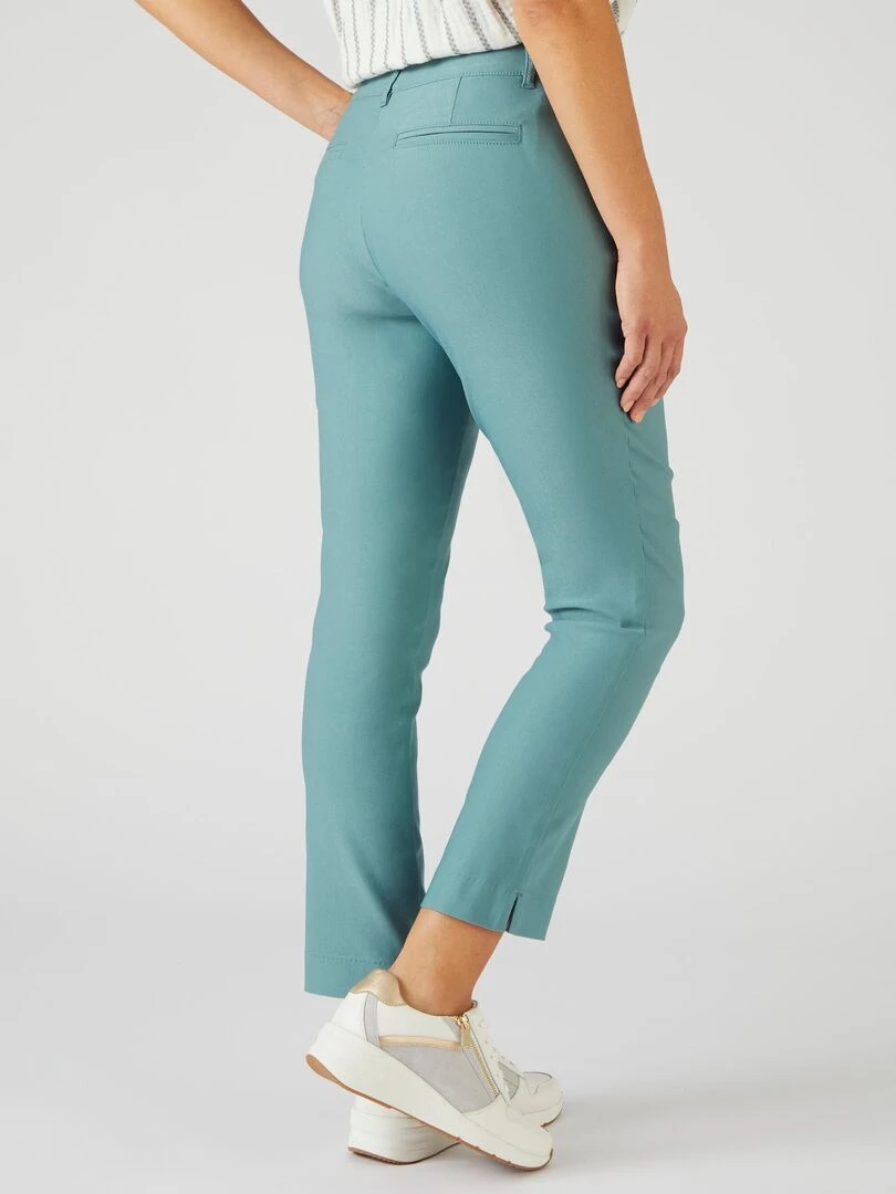 Pantalon 7/8ème toile extensible   Damart   Vert anis