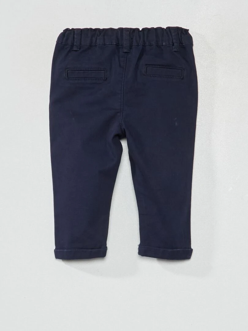 Pantalon chino uni bleu marine
