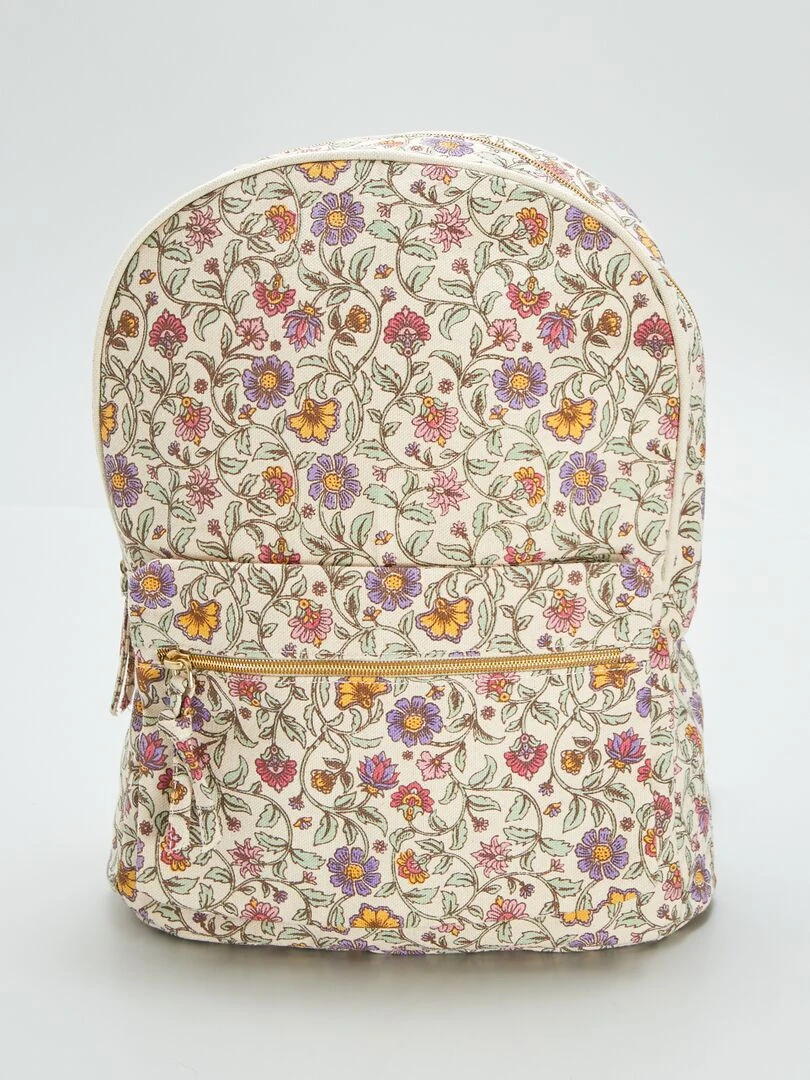 Sac à dos en toile imprimée   ROSE