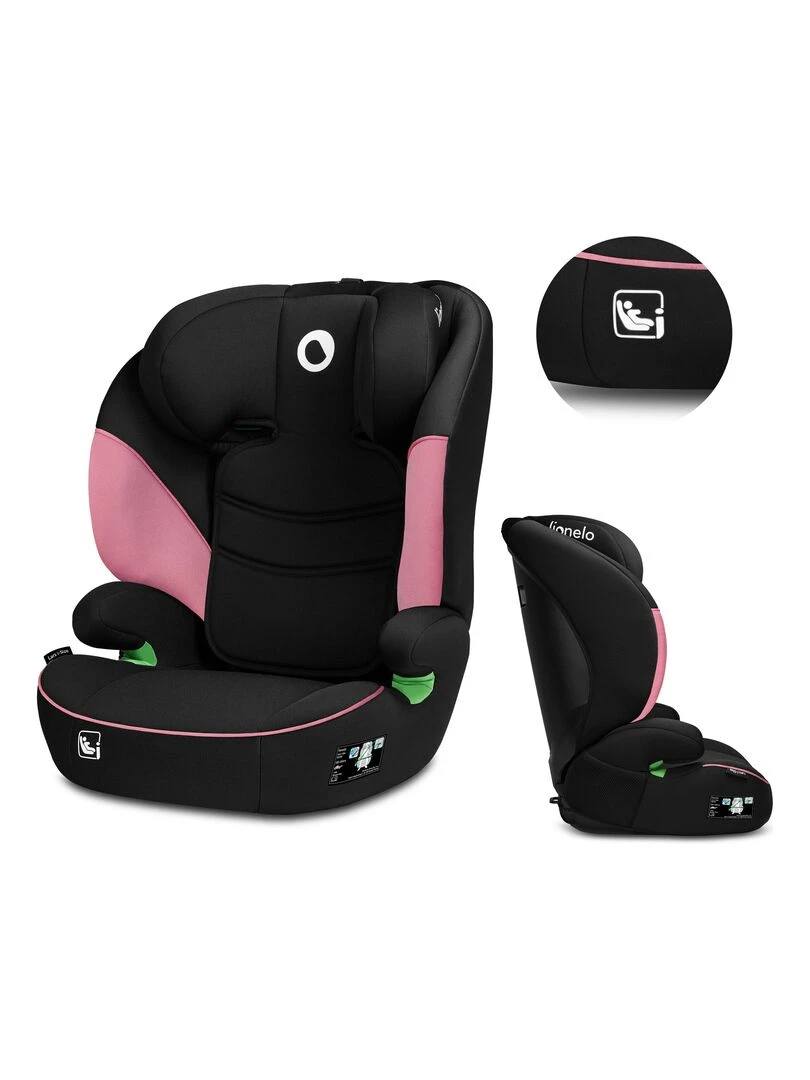 LIONELO Lars i Size Siège auto bébé évolutif Groupe 2 3 Rose Noir Rose