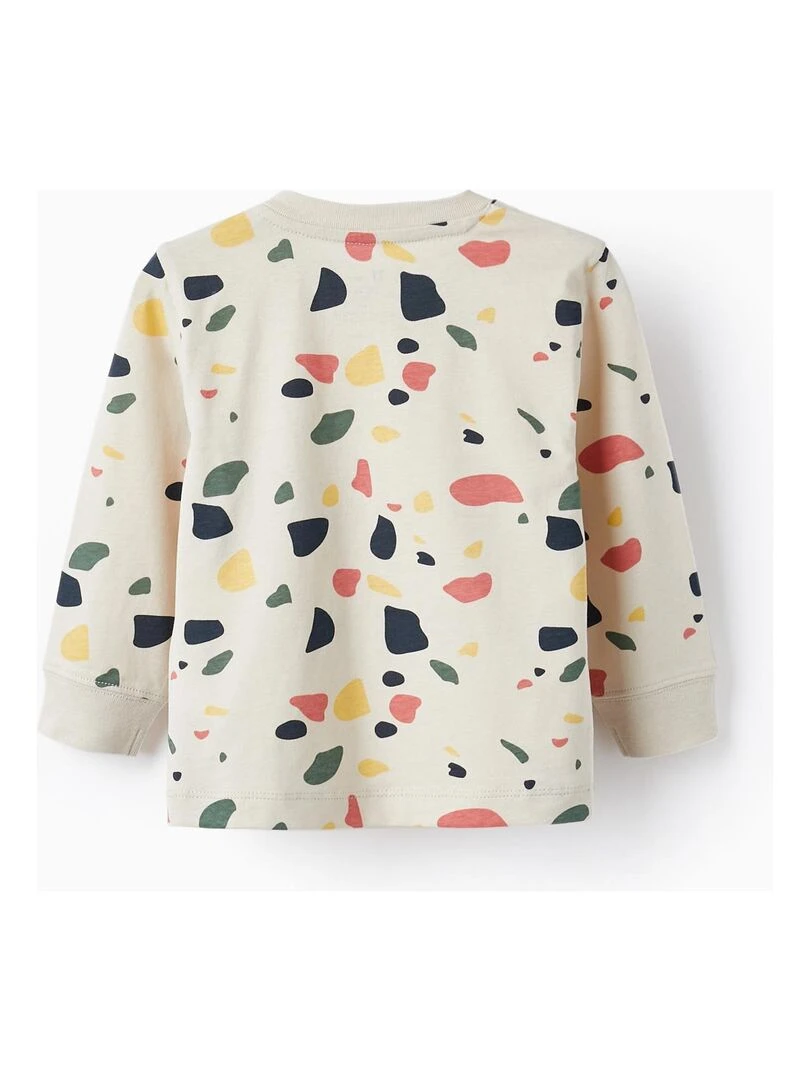 T shirt en Coton avec Formes Colorées pour Bébé Garçon manches longues GREAT GOALS GREAT WORLD Gris clair