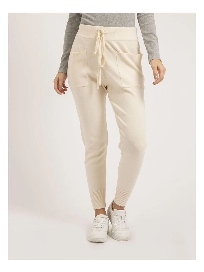 Pantalon jogging en maille ELSA Beige