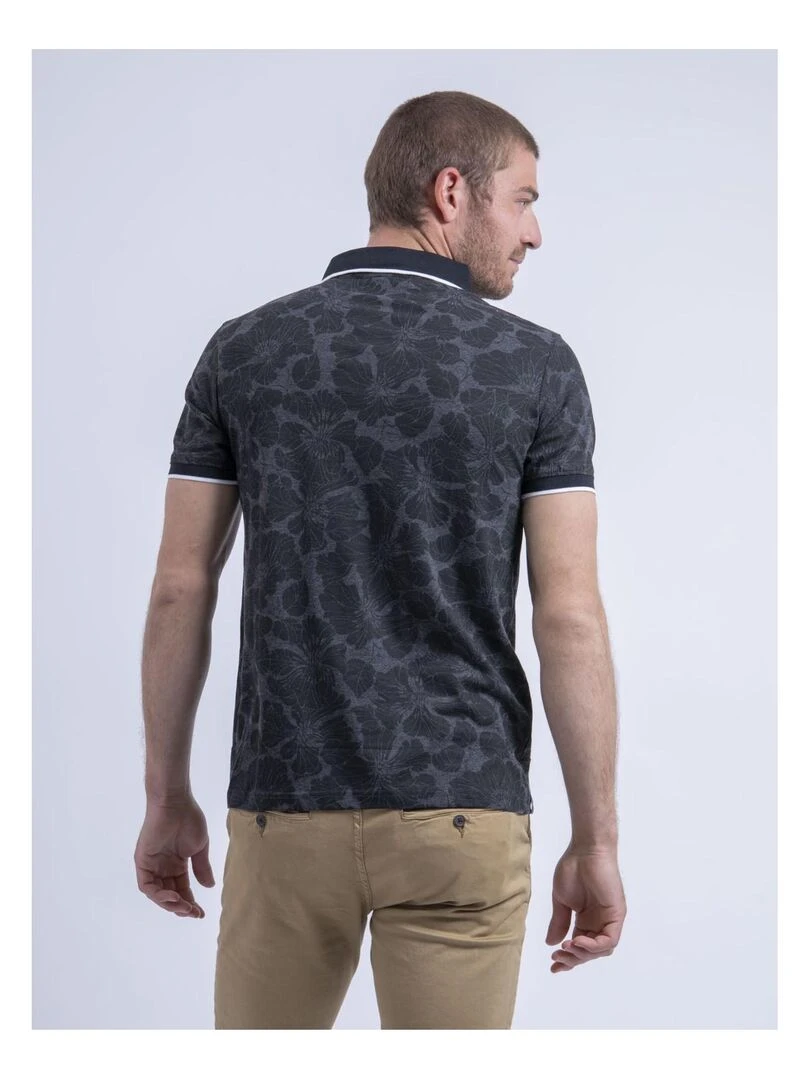 Polo manches courtes motifs PARUFINO gris anthracite