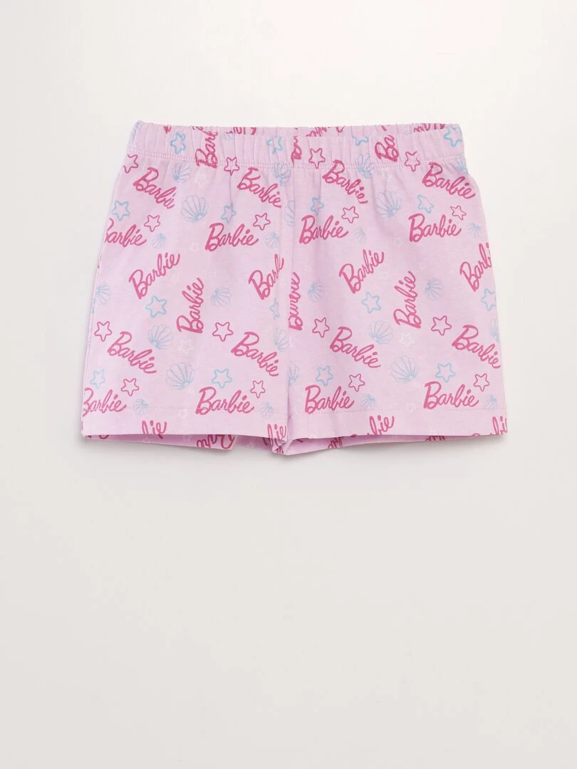 Pyjama short 'Barbie'   2 pièces   blanc/rose