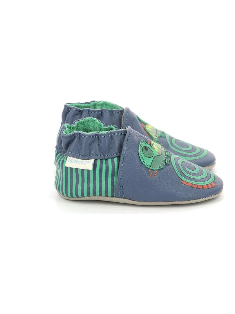 Chaussons Cuir Cameocolor Plg Bleu