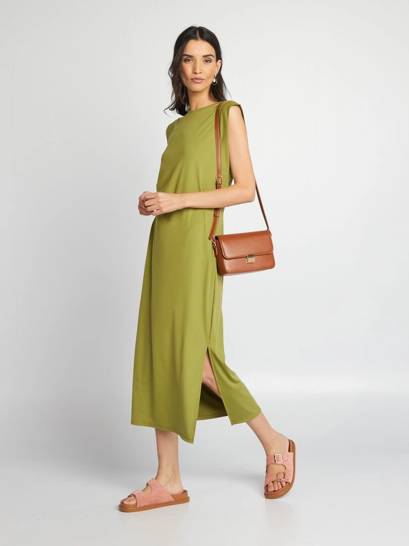 Robe t shirt midi Vert