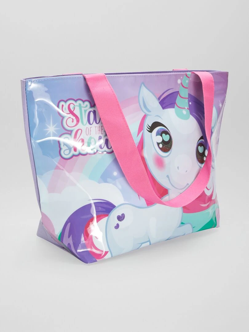 Sac de plage 'licorne'   Rose