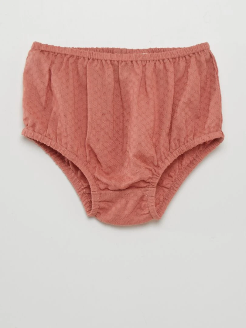 Robe évasée avec volants + culotte assortie   Rose