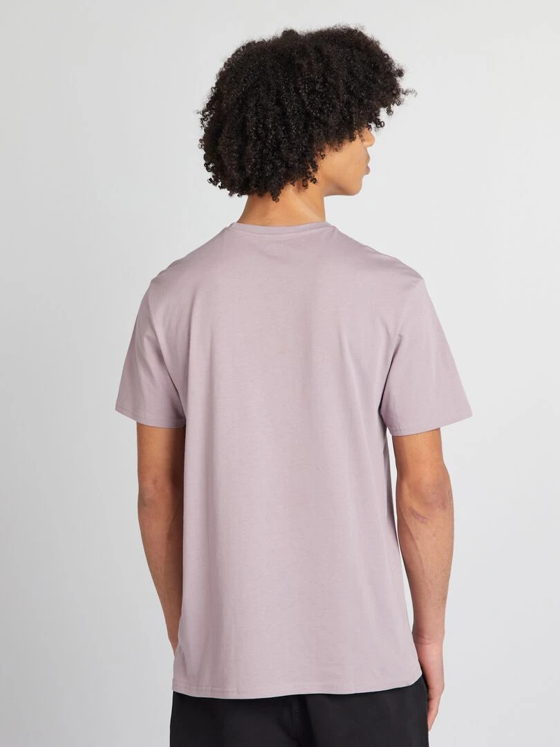 T shirt en jersey à col rond   Violet