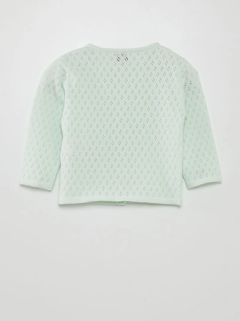Gilet en maille pointelle Vert