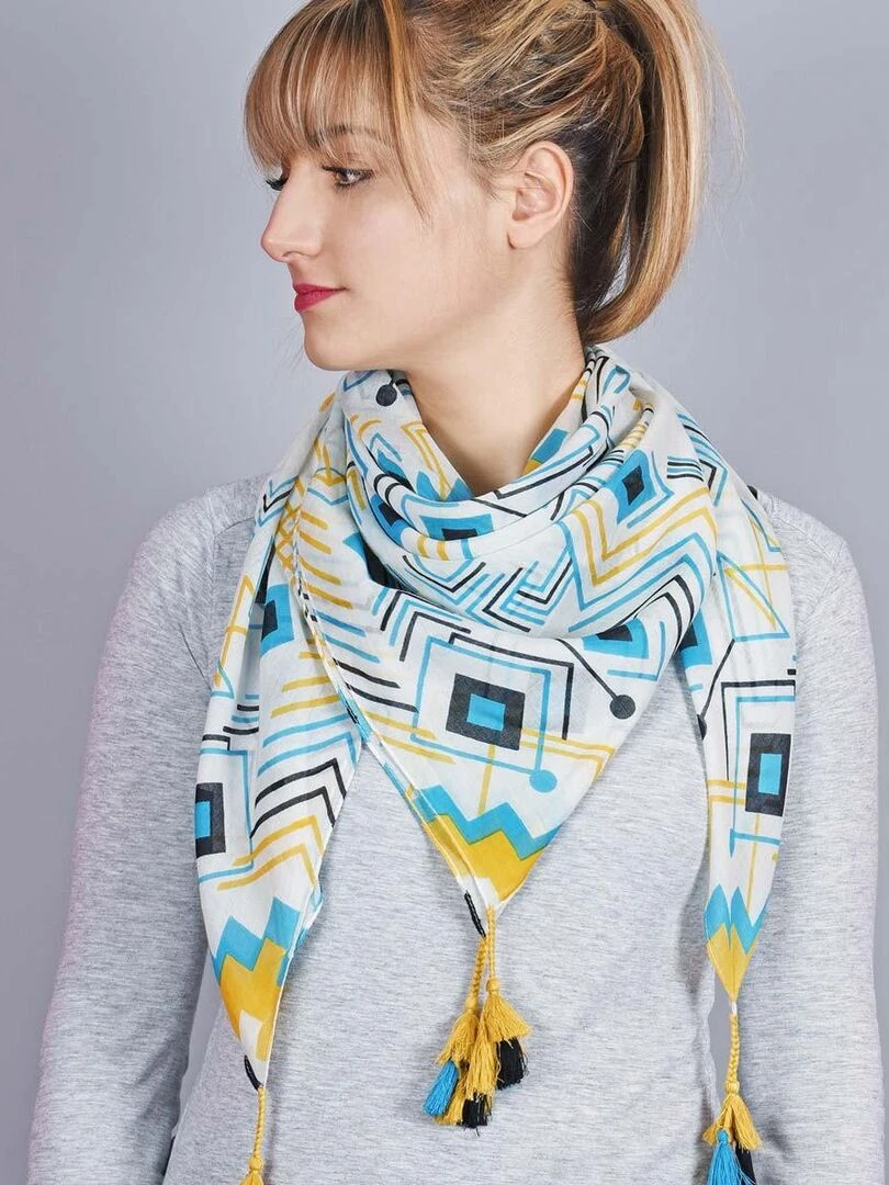 Foulard carré Tijana Bleu