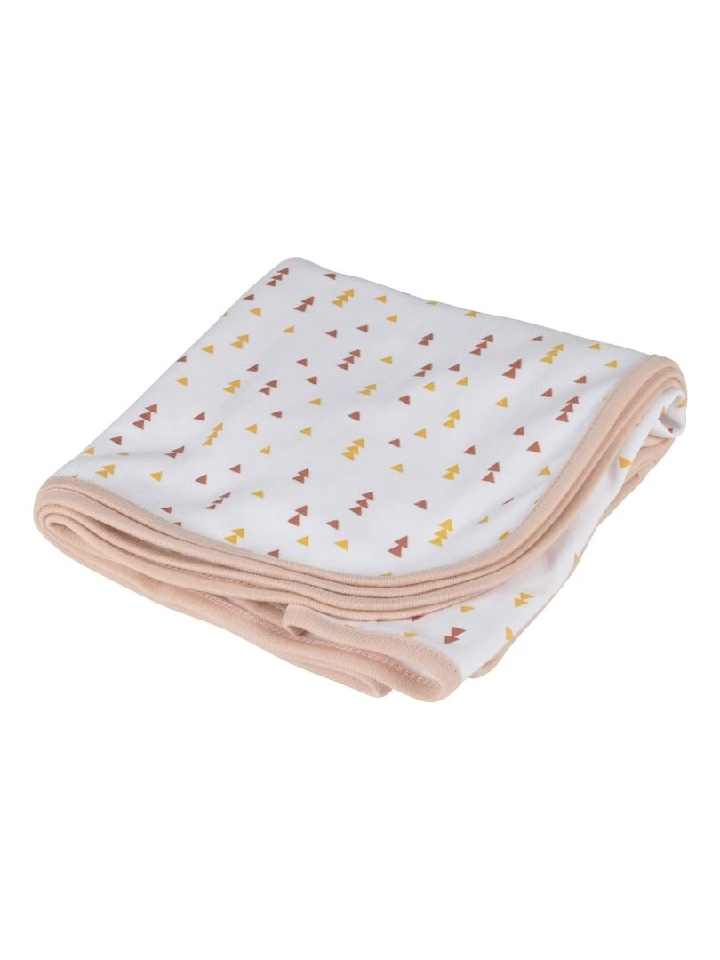 Couverture coton bebe 75 x 75 cm rose foret Rose